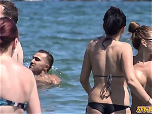 thick mammories unexperienced stripped to the waist wild teenagers spycam Beach video