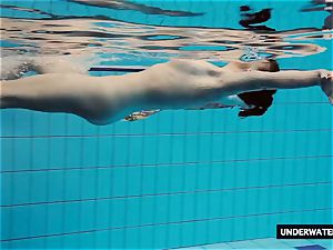 super-hot gigantic jugged nubile Lera swimming in the pool